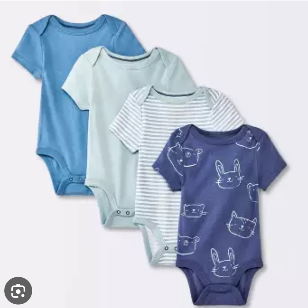 🔥NWT Cloud Island Animal and Striped Bodysuits (Size: 12M)